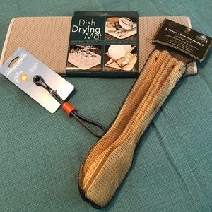Kitchen Set Bamboo Utensils, Drying Mat, Easy Grip